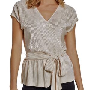 Gibson x Glam Squad Plissé Faux Wrap Top Size Extra Small